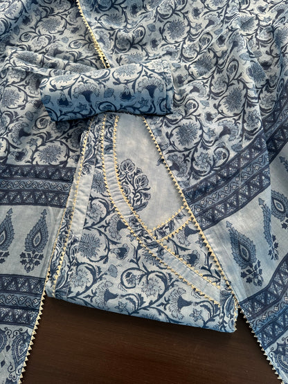 Angrakha Printed Cotton 3-Piece Suit