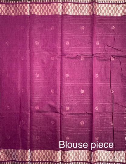Deep Purple Chanderi Cotton Saree