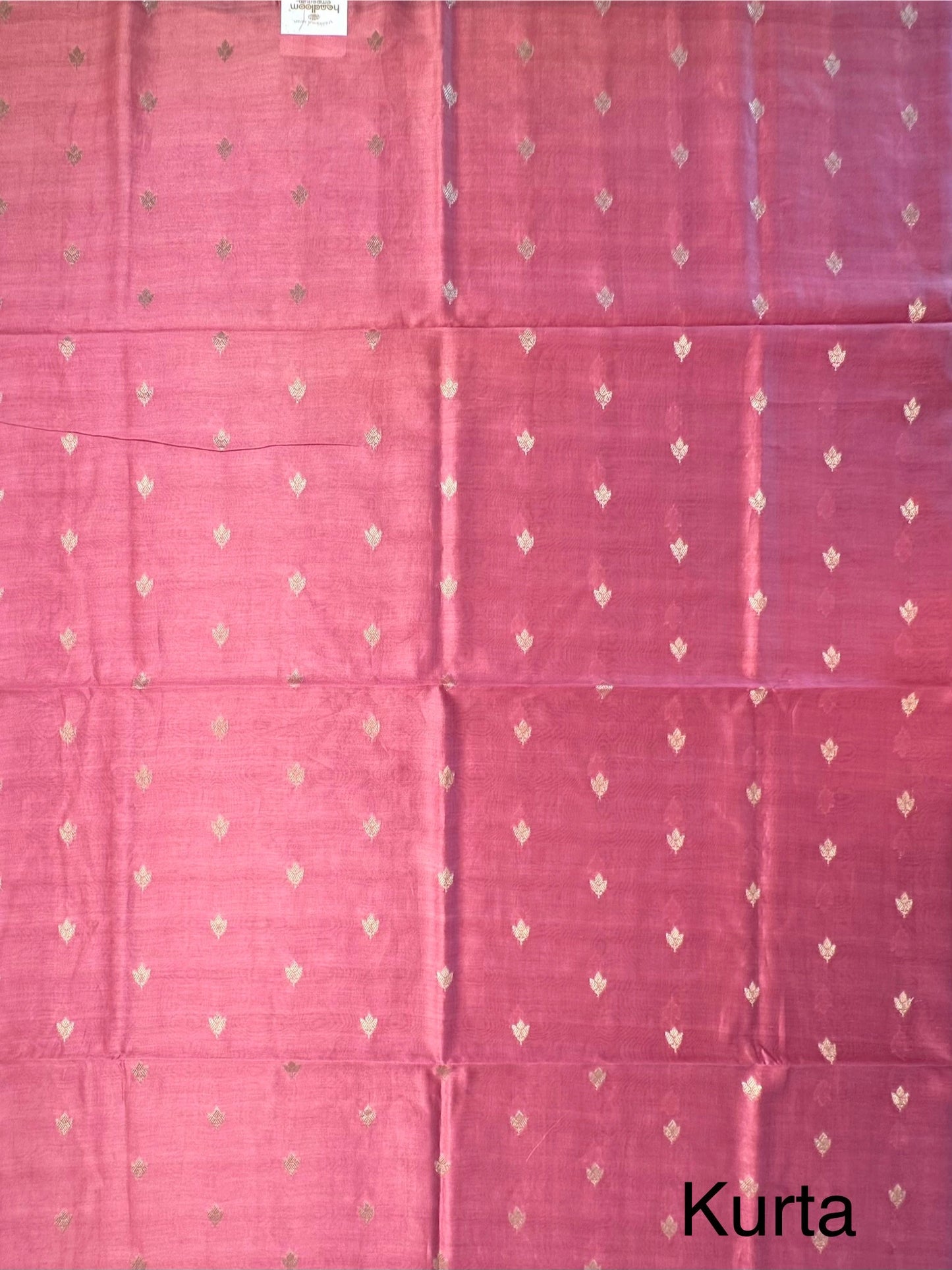 Pink Chanderi 3-Piece Unstitched Suit With Madhubani Dupatta