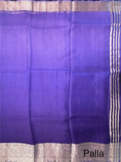 Shaded Violet Pure Kota Doria Silk Saree
