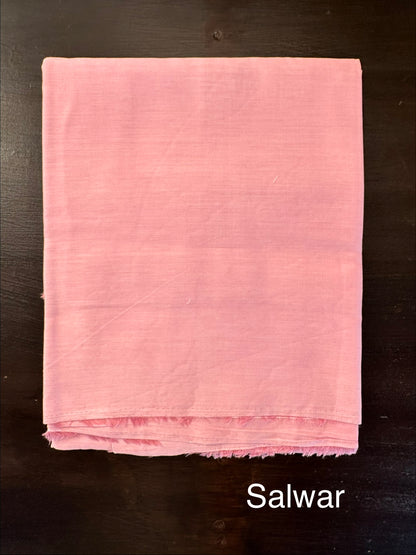 Pink Cotton Chanderi 3-Piece Unstitched Suit