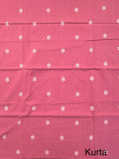 Dusky Pink Siya South Cotton 3-Piece Suit