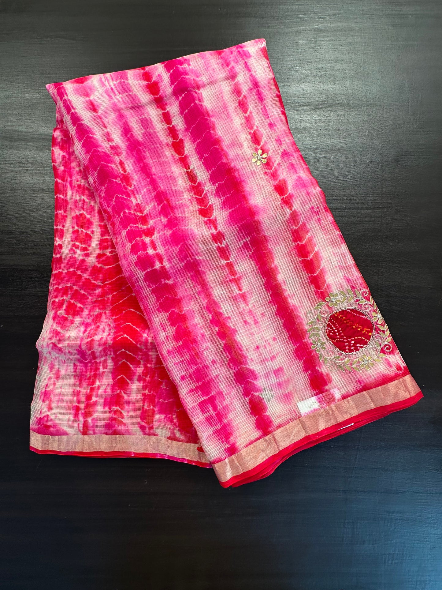 Shibori Bandhej Kota Silk Saree