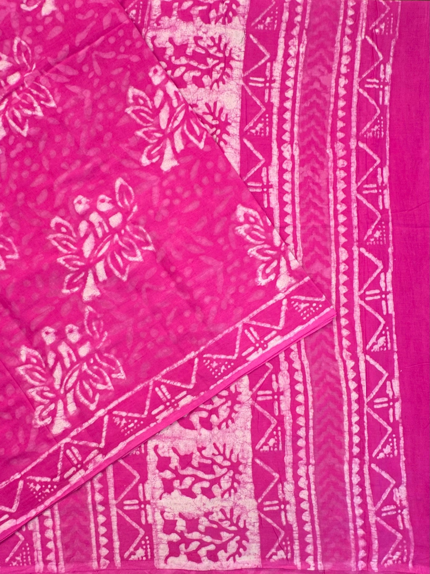 Rani Block Print Pure Cotton Saree