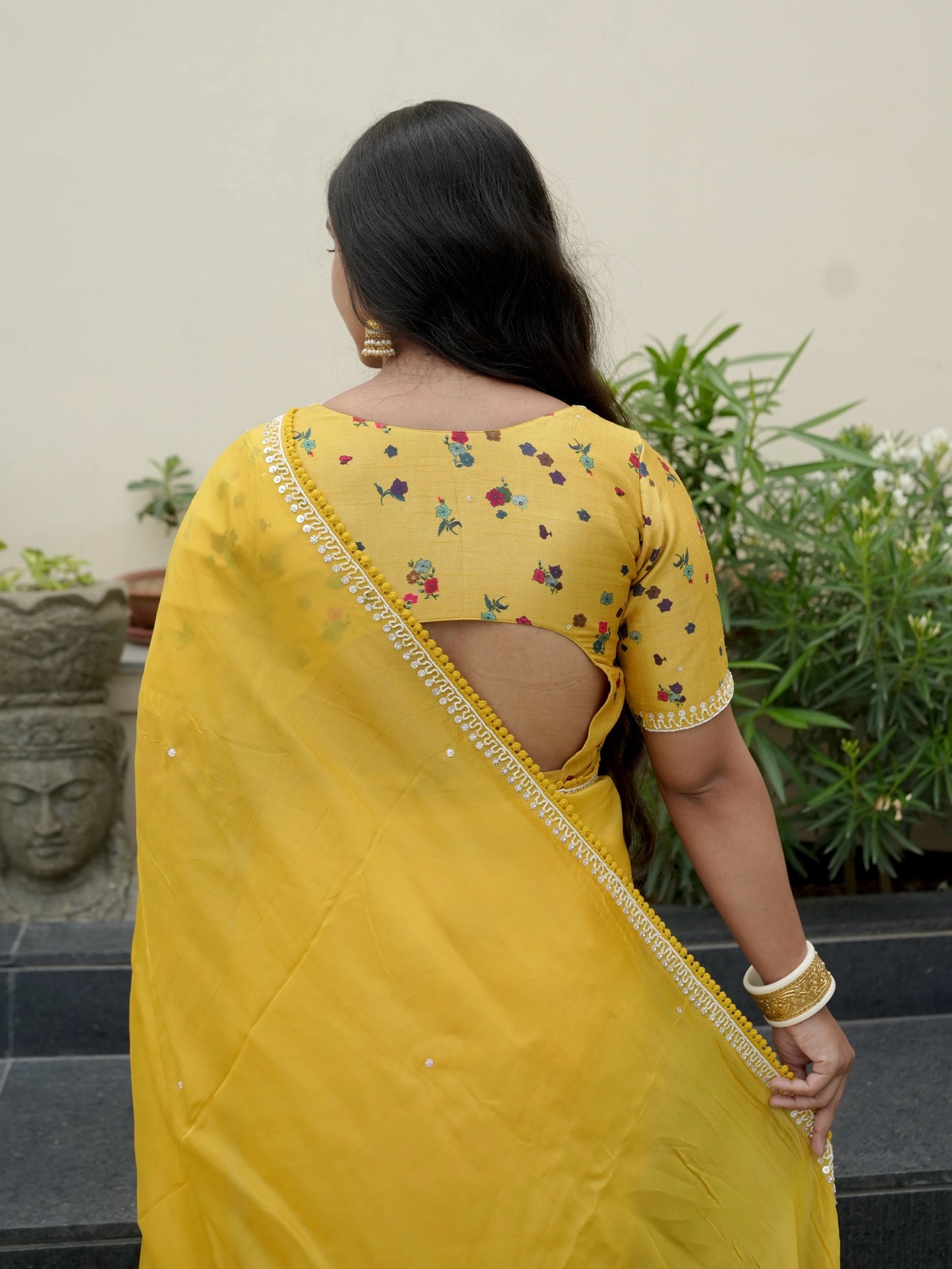 Crepe Saree with Designer Blouse