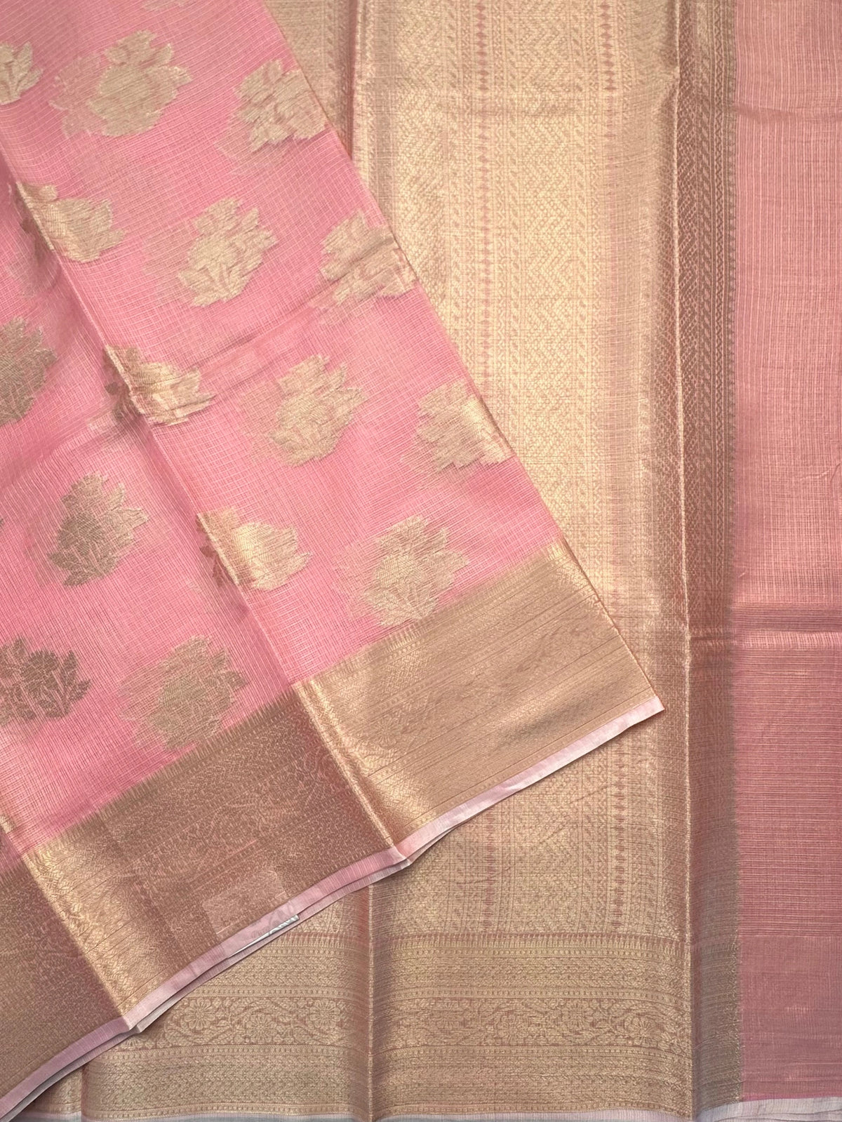 Pink Arvita Kota Doria Fancy Cotton Saree