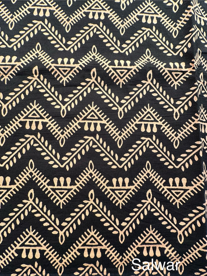 Rust Block Printed Pure Cotton Suit