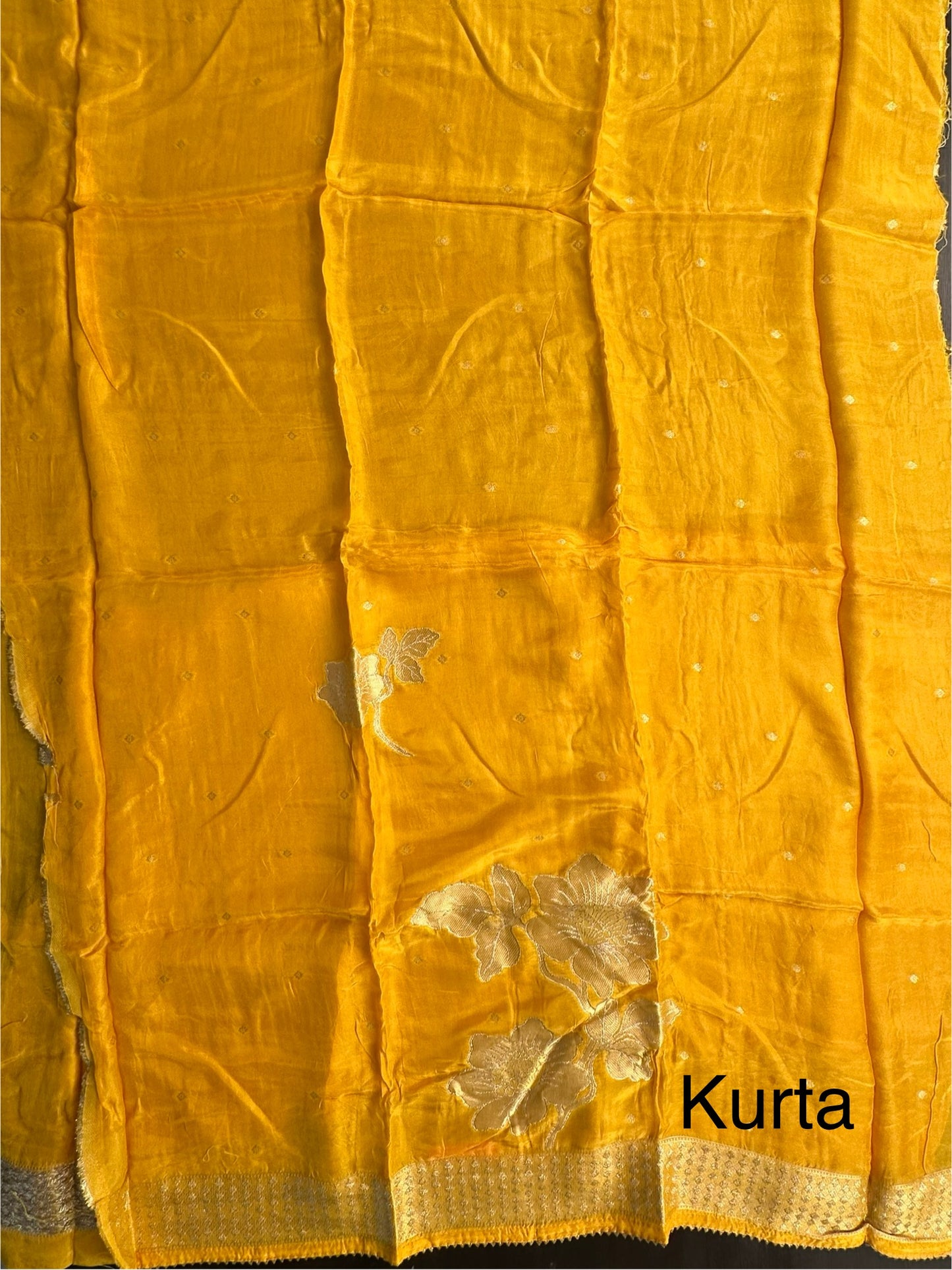 Yellow Crepe Unstitched 3-Piece Suit