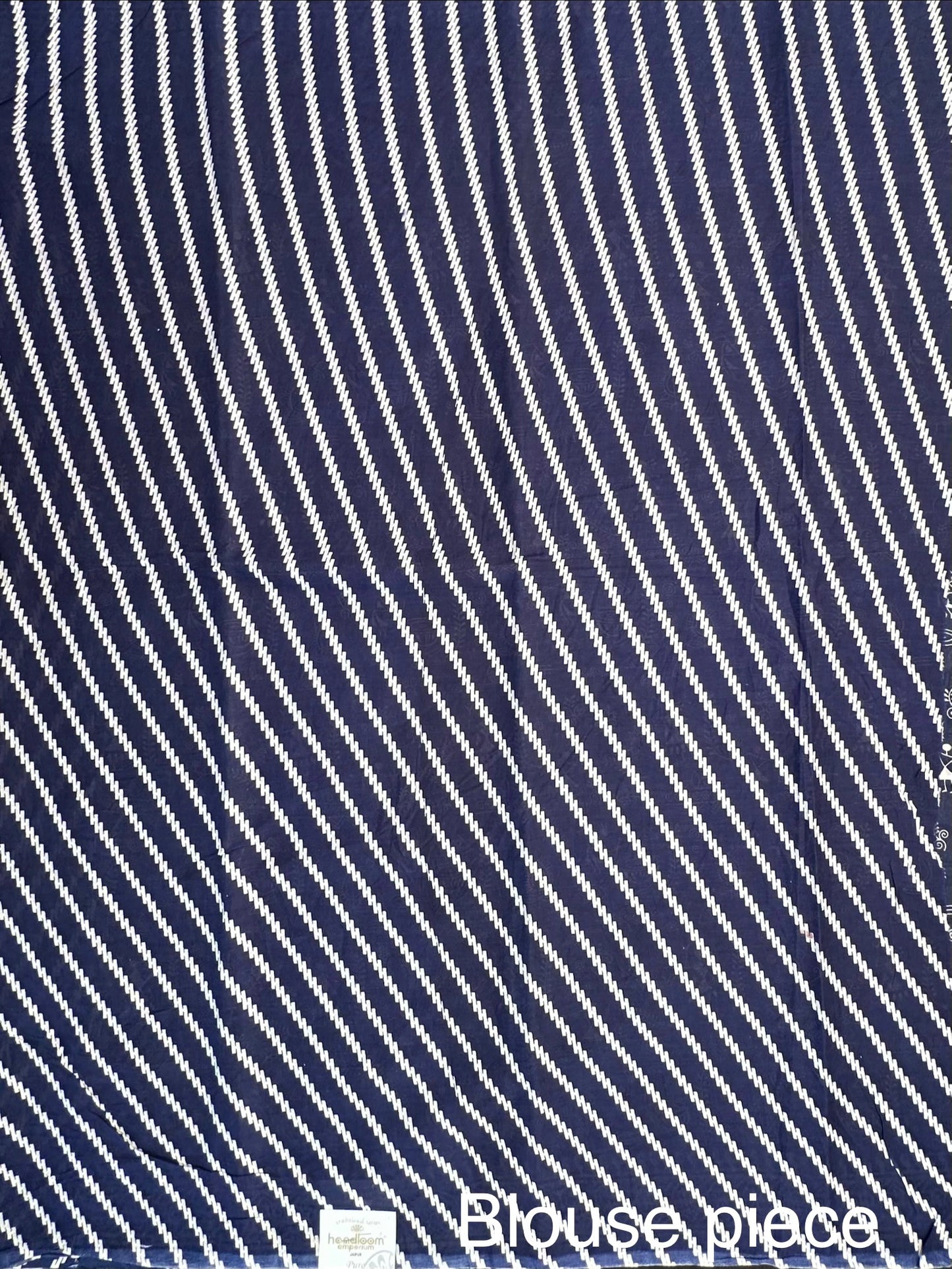 Navy Blue Warli Print Pure Cotton Saree