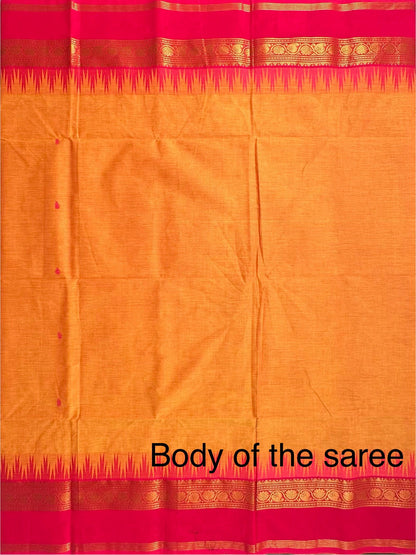 Yellow-Rani Narayanpet Cotton Saree