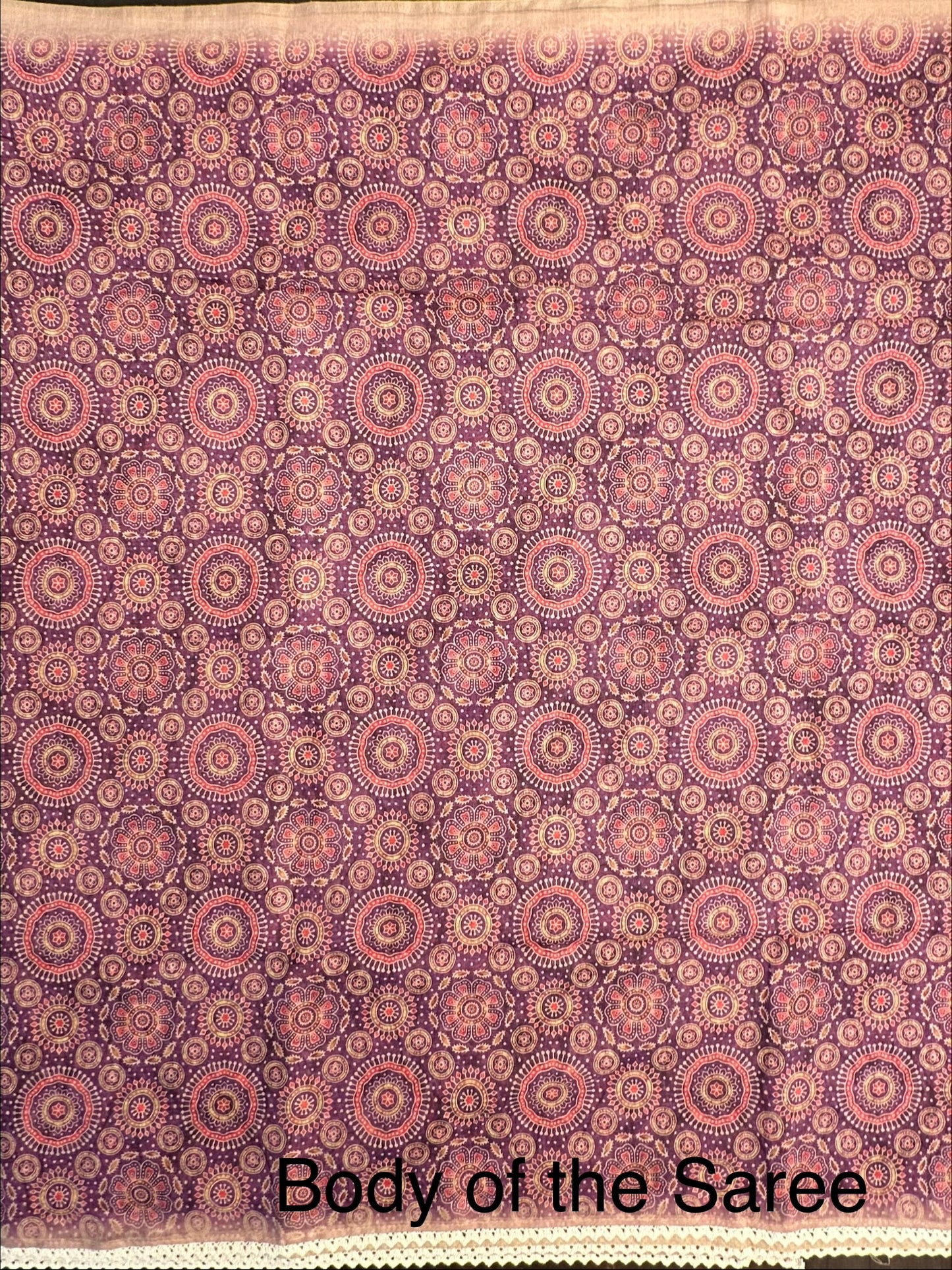 Purple-Beige Dhara Chanderi Saree
