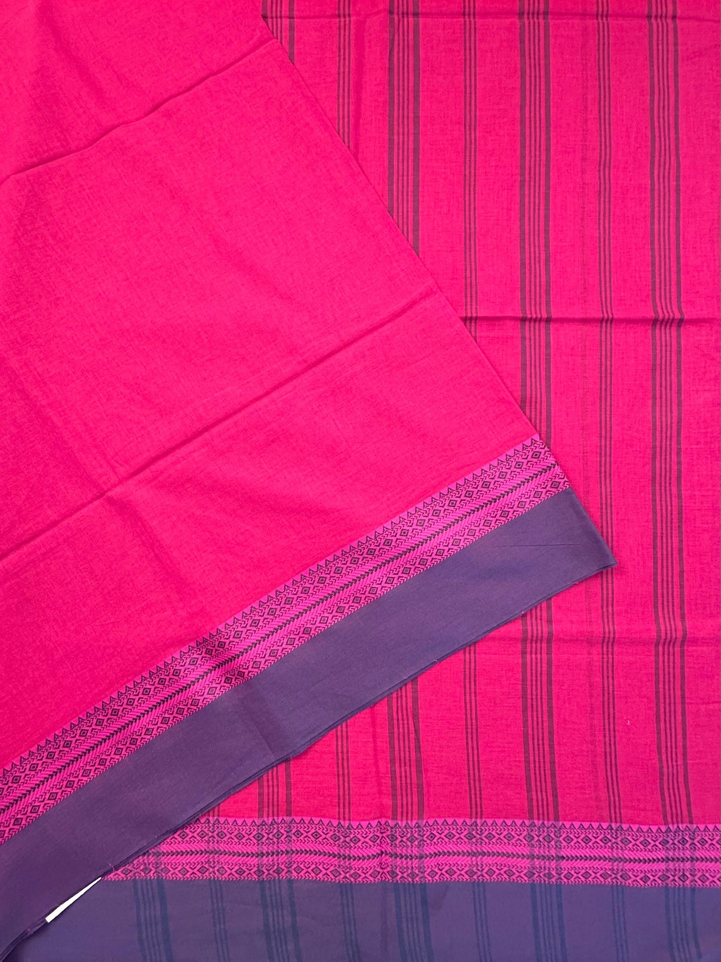 Magenta-Purple Piku Bengal Cotton Saree