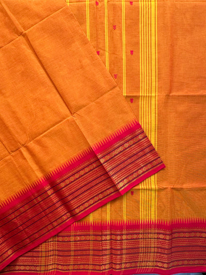 Mustard Narayanpet Cotton Saree