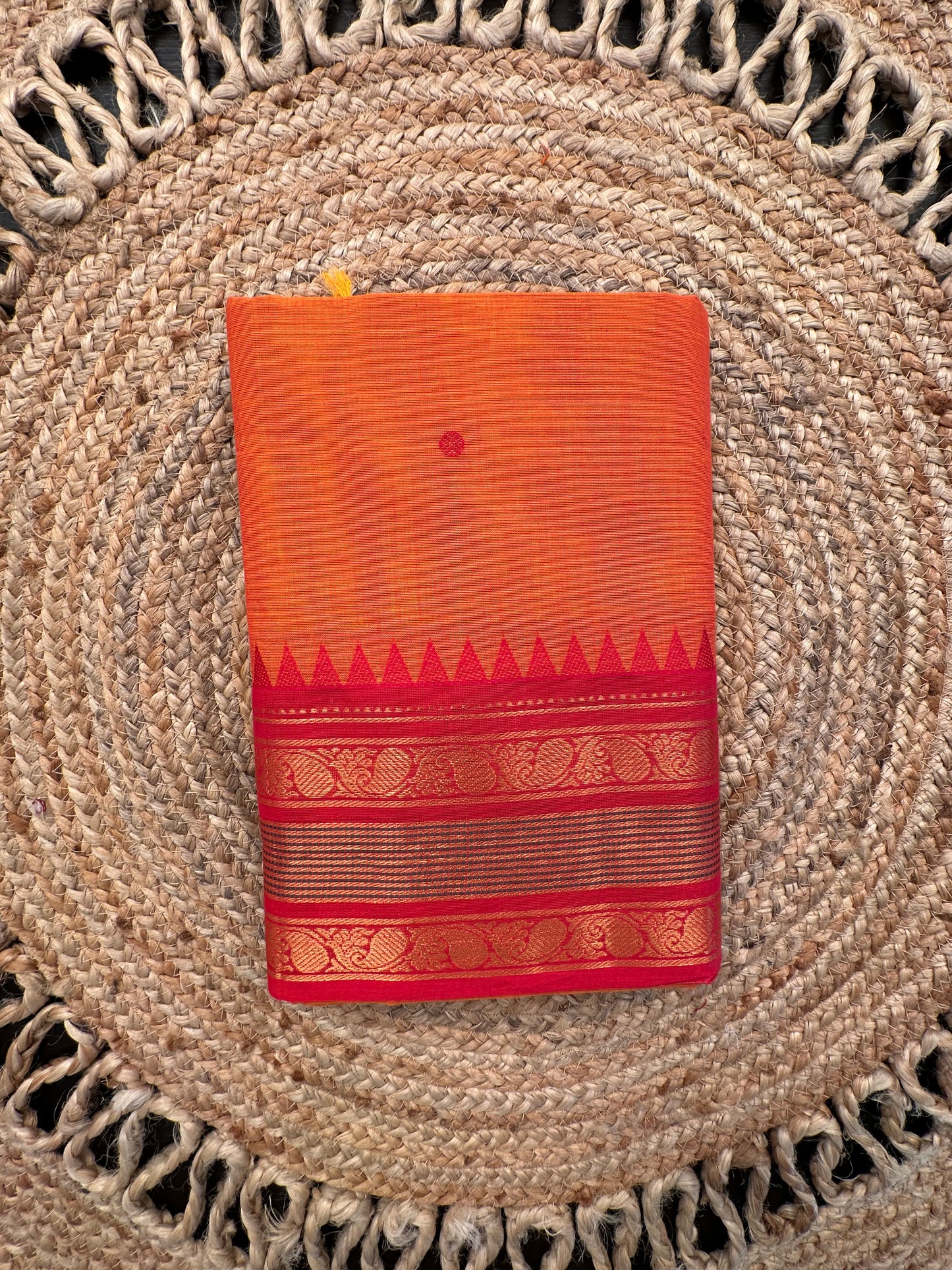 Orange Narayanpet Cotton Saree
