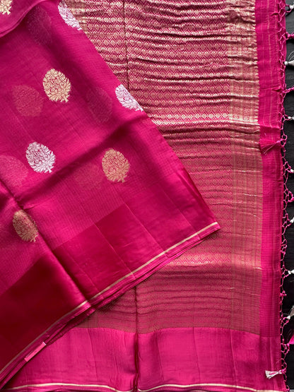 Rani Manika Kota Doria Art Silk Saree