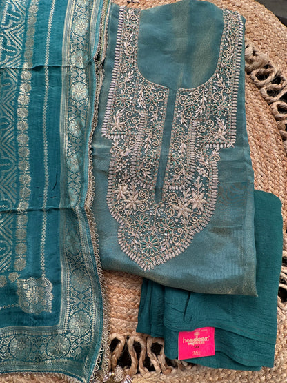 Sea Green Blended Tissue Suit