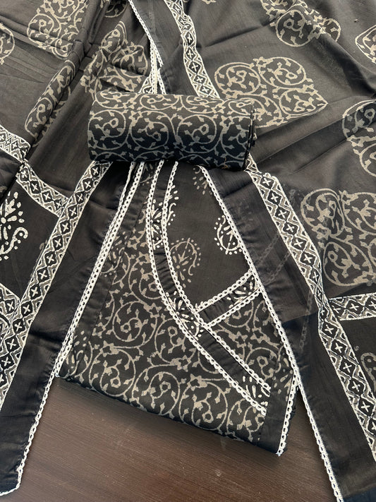 Angrakha Printed Cotton 3-Piece Suit