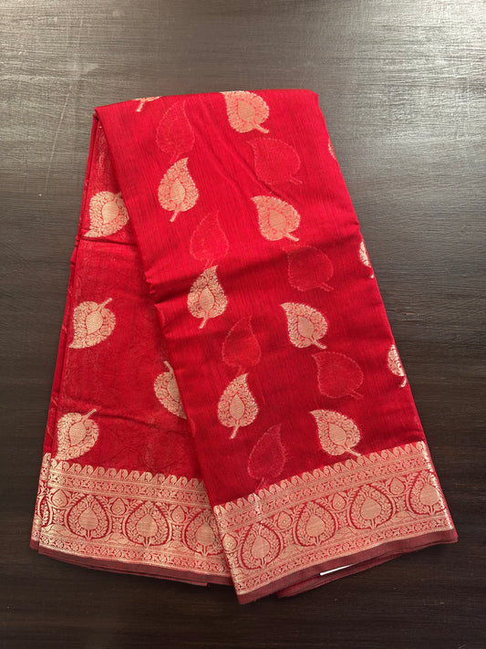 Maroon Chanderi Cotton Saree