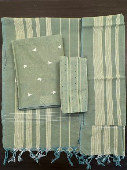 Green Unstitched South Cotton Suit