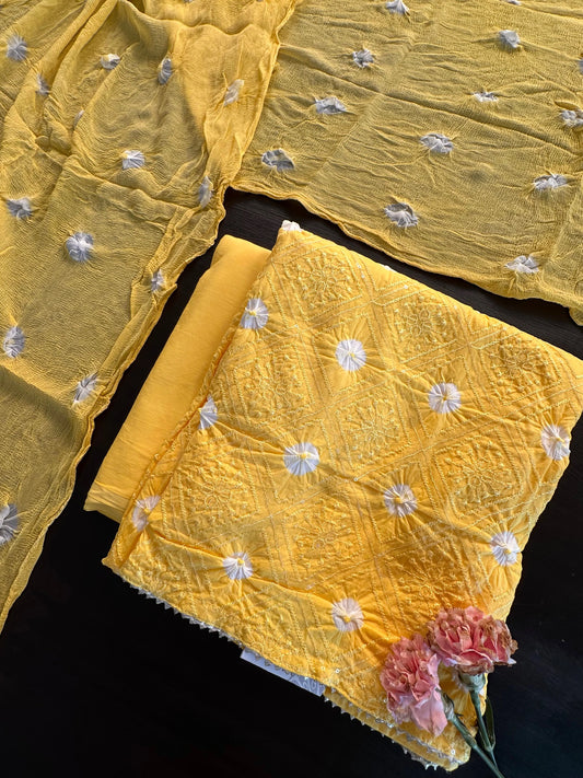 Bandhej Cotton Suit