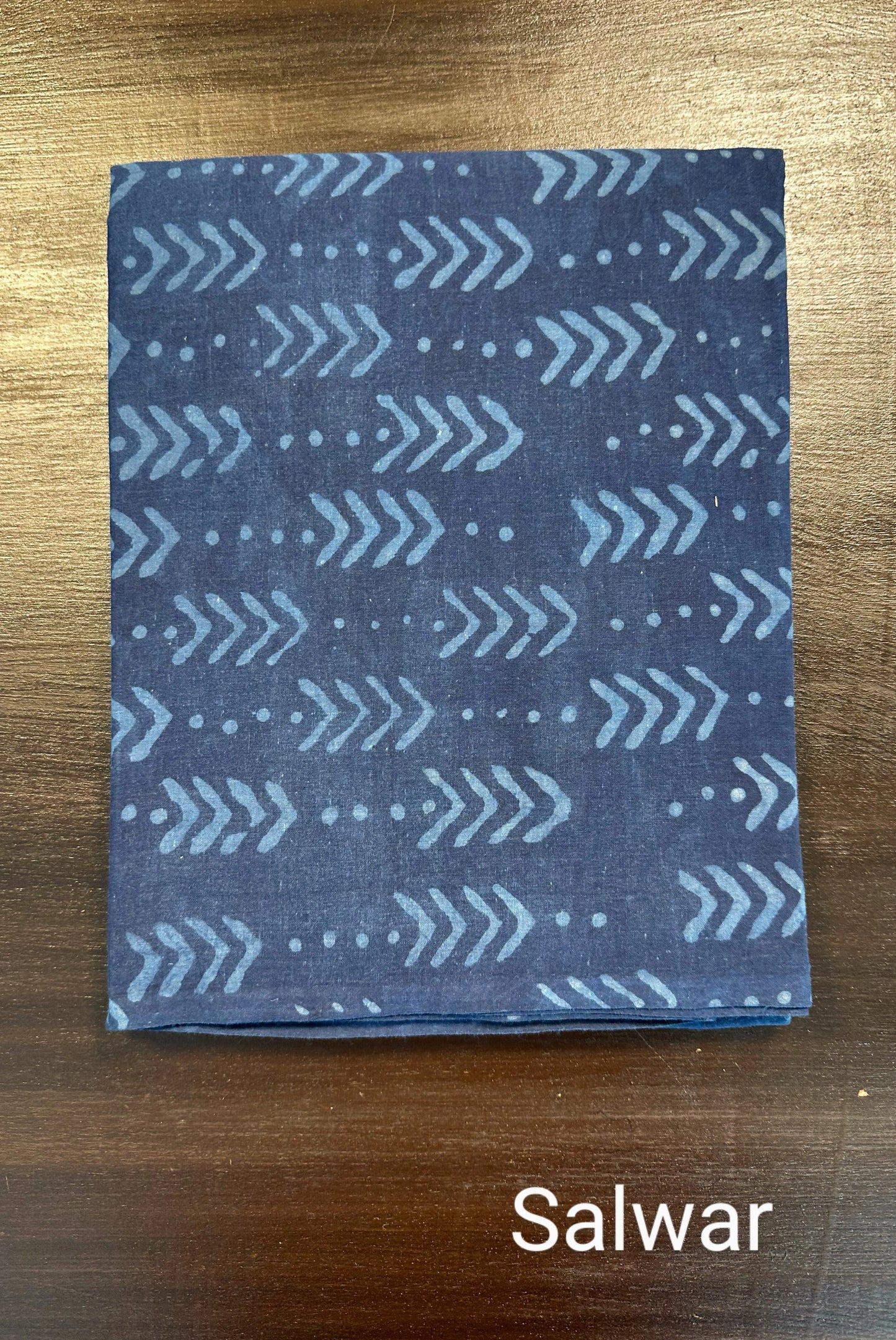 Indigo Block Print Chanderi Suit