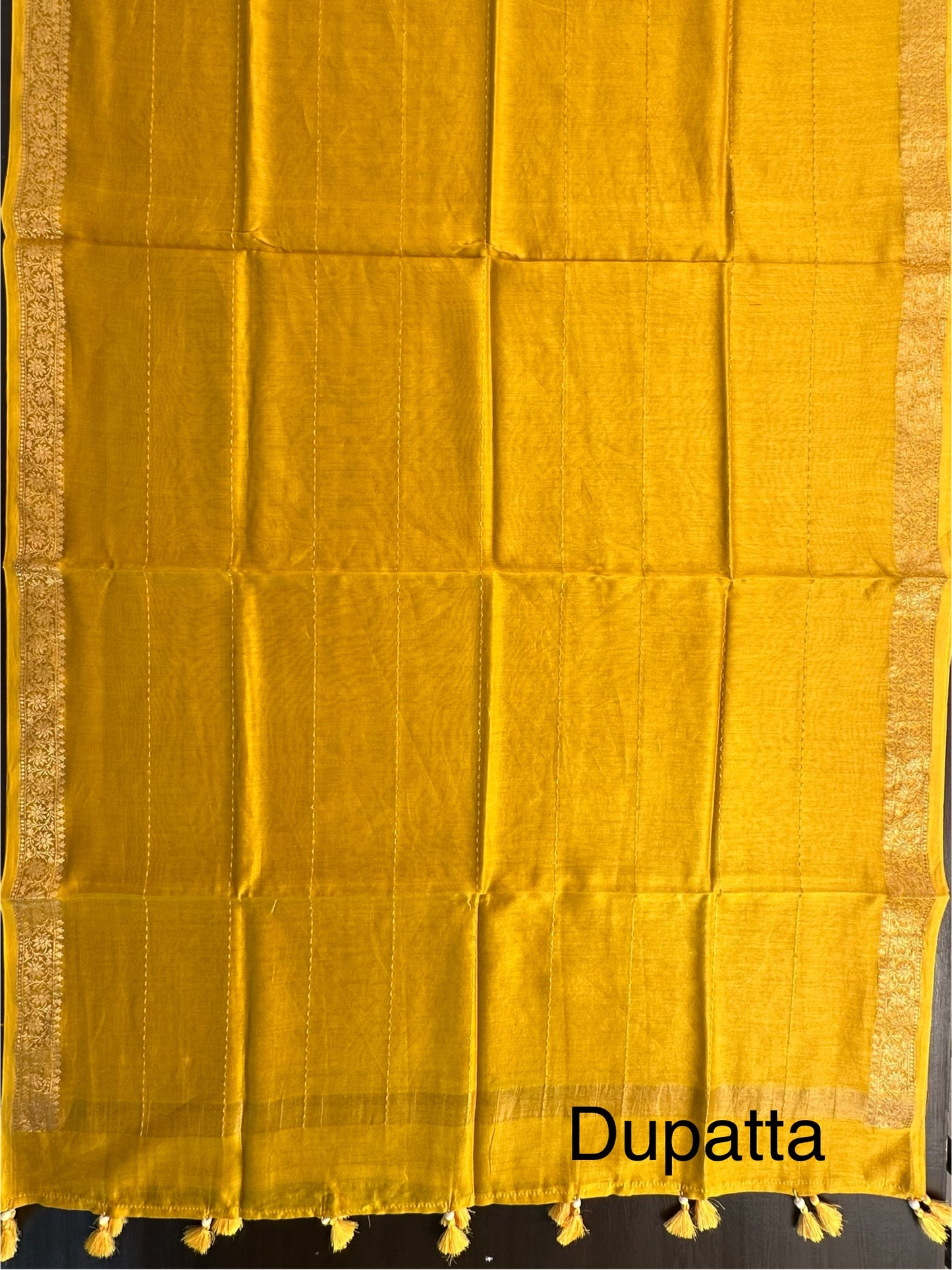 Mustard Handloom Chanderi Suit