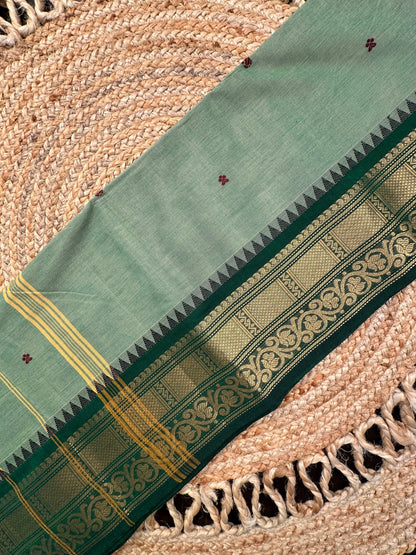 Green Narayanpet Cotton Saree
