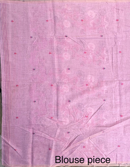 Mauve Floral Blended Cotton Saree