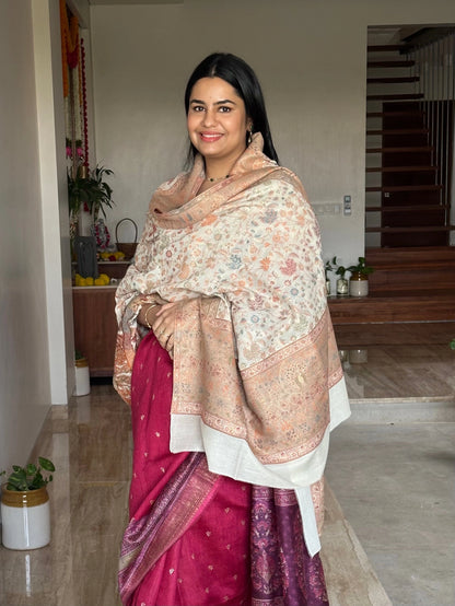 Cream-Beige Woolen Shawl