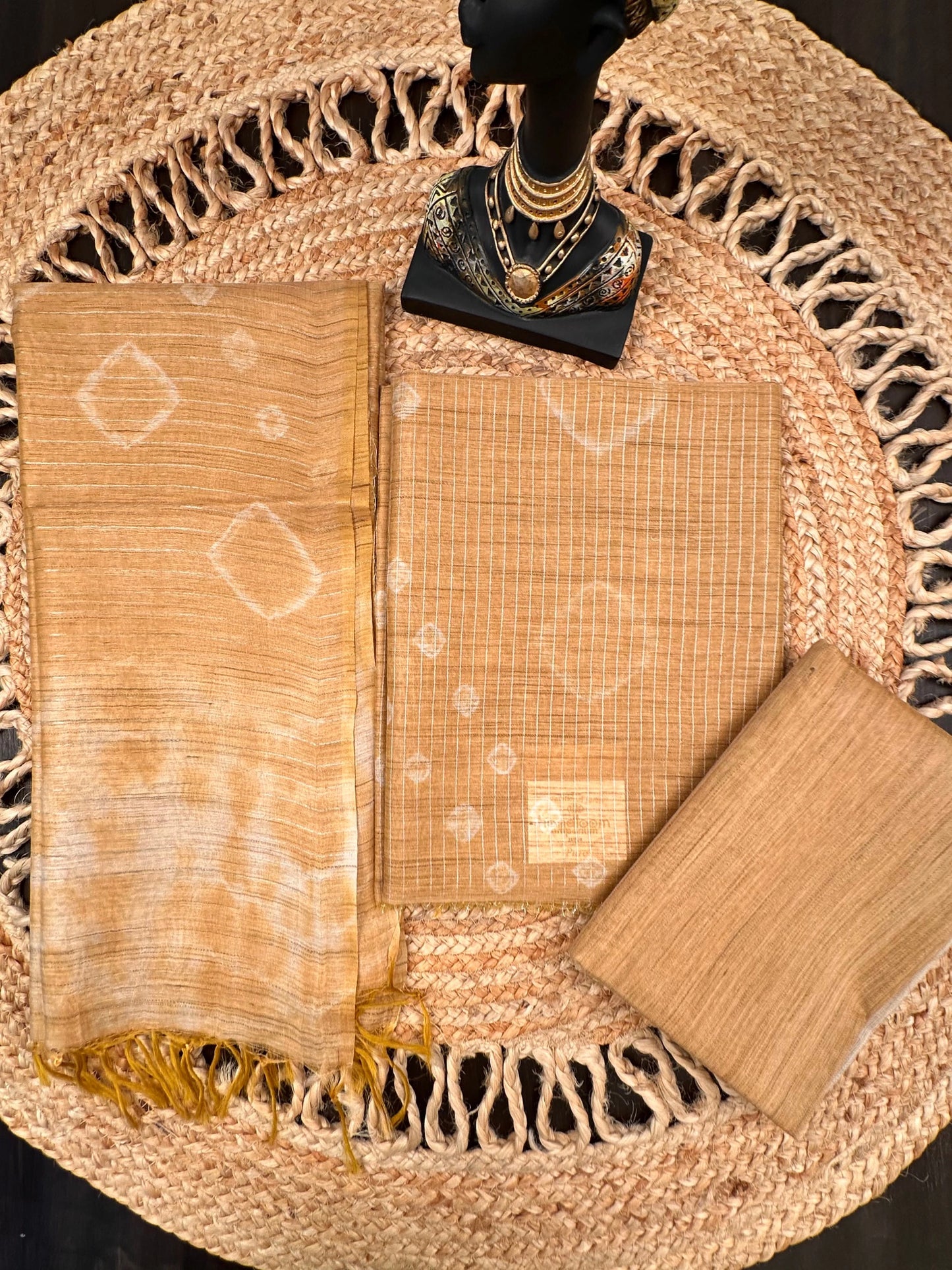 Mustard Kumari Art Cotton 3-Piece Suit