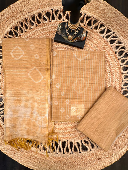 Mustard Kumari Art Cotton 3-Piece Suit