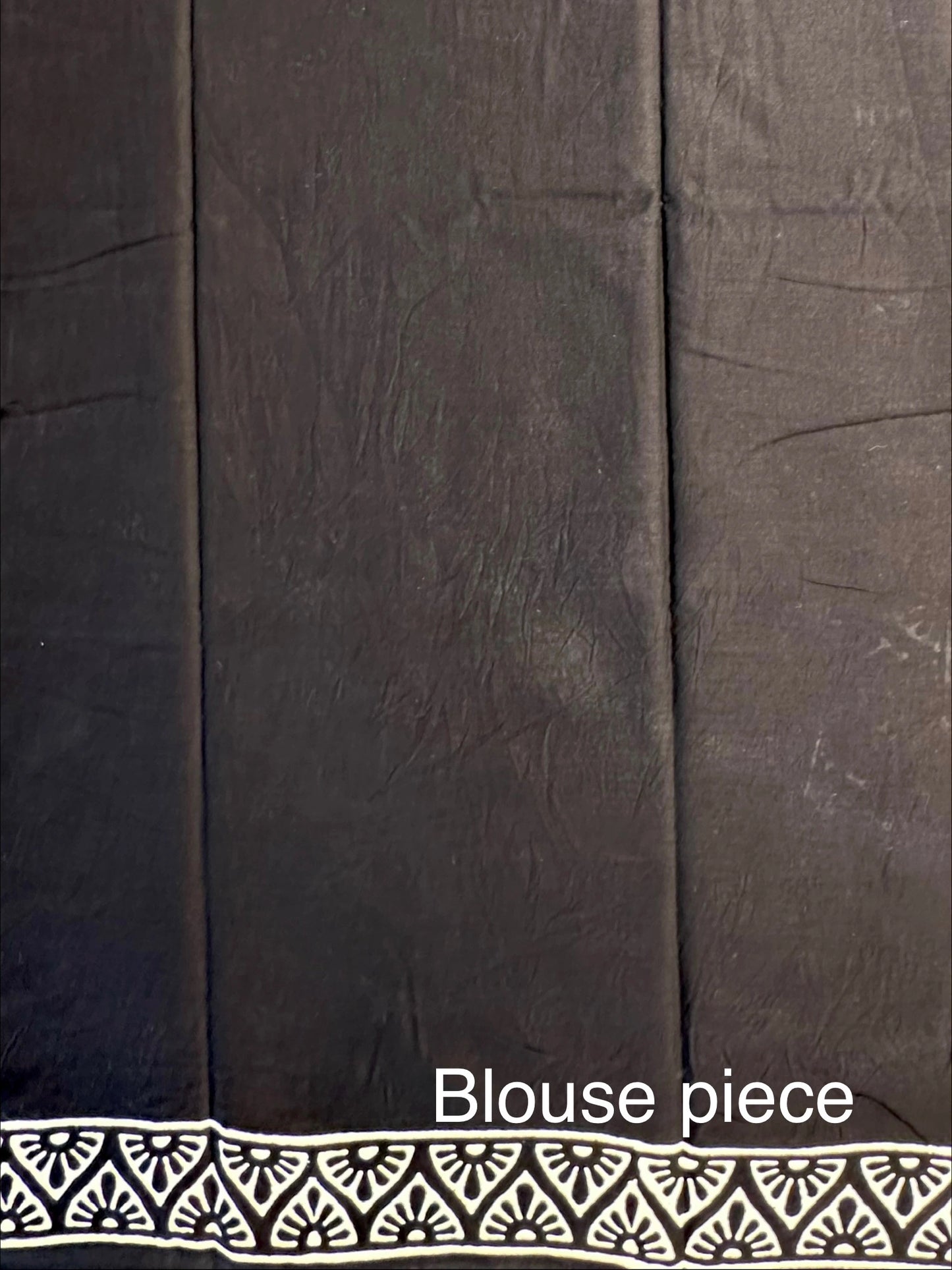 Black Baag Hand Block Print Pure Cotton Saree