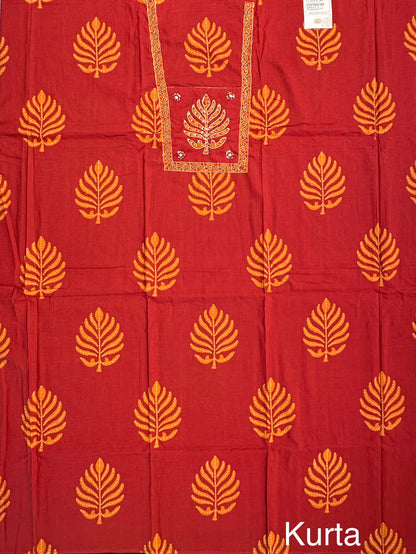 Rust Printed Rati Pure Cotton Suit