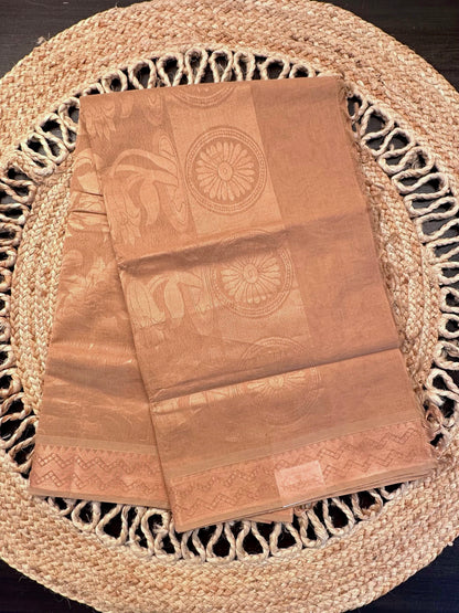 Beige Kovai Pure Cotton Saree