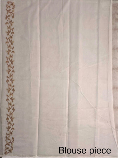 Off White-Mustard Jamdani Fancy Cotton Saree