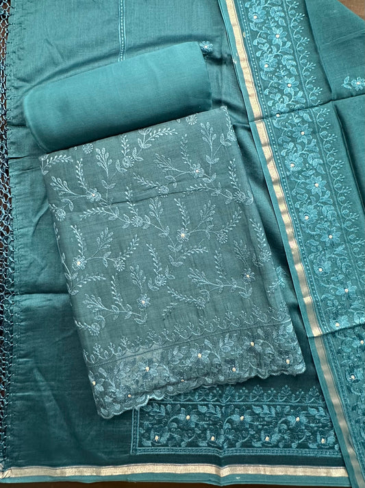 Rama Green Chanderi Suit