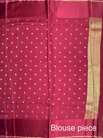 Maroon Manika Kota Doria Art Silk Saree
