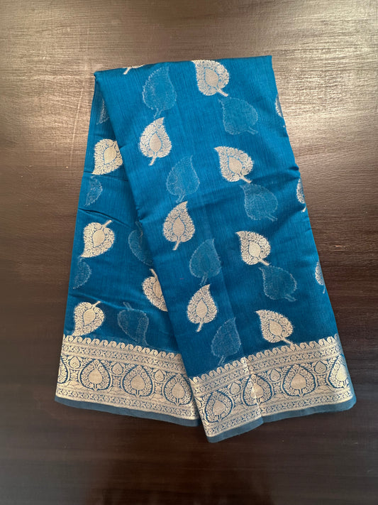 Blue Chanderi Cotton Saree