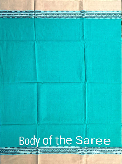 Green-Beige Tripura Cotton Saree