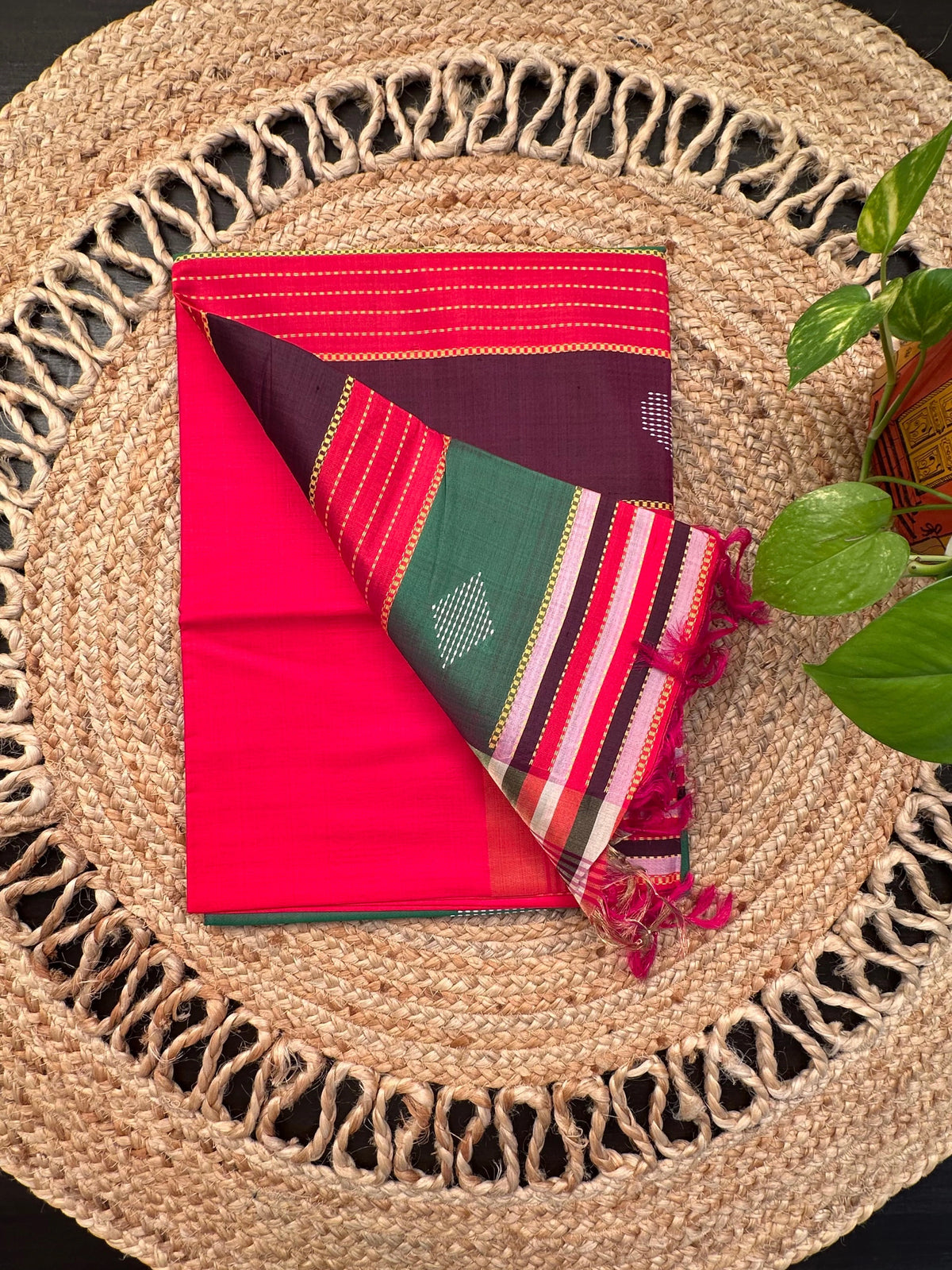 Red-Multi Colour Assam Resham Weave Pure Silk Saree