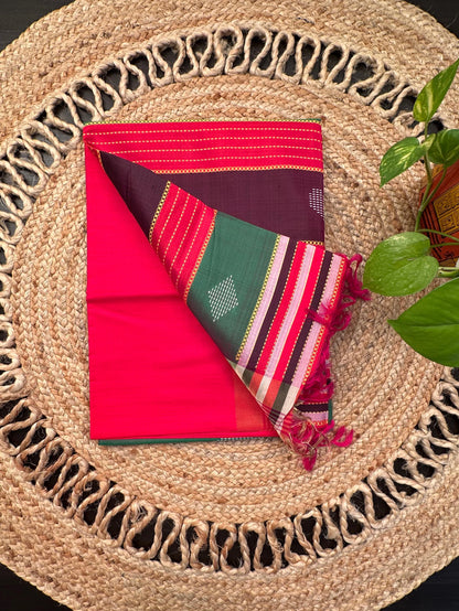 Red-Multi Colour Assam Resham Weave Pure Silk Saree