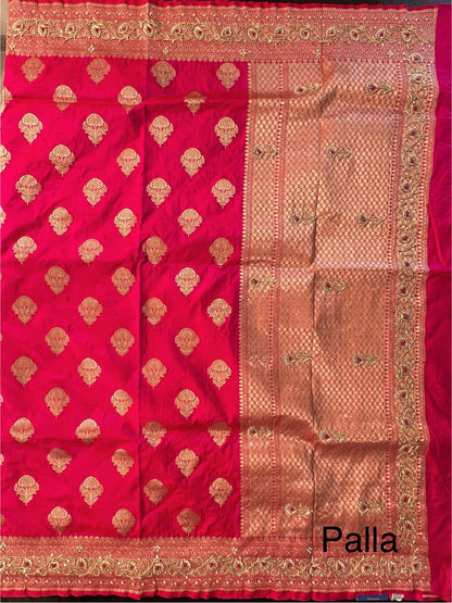 Rani Pure Banarasi Silk Saree With Gotapatti & Zarodozi Work