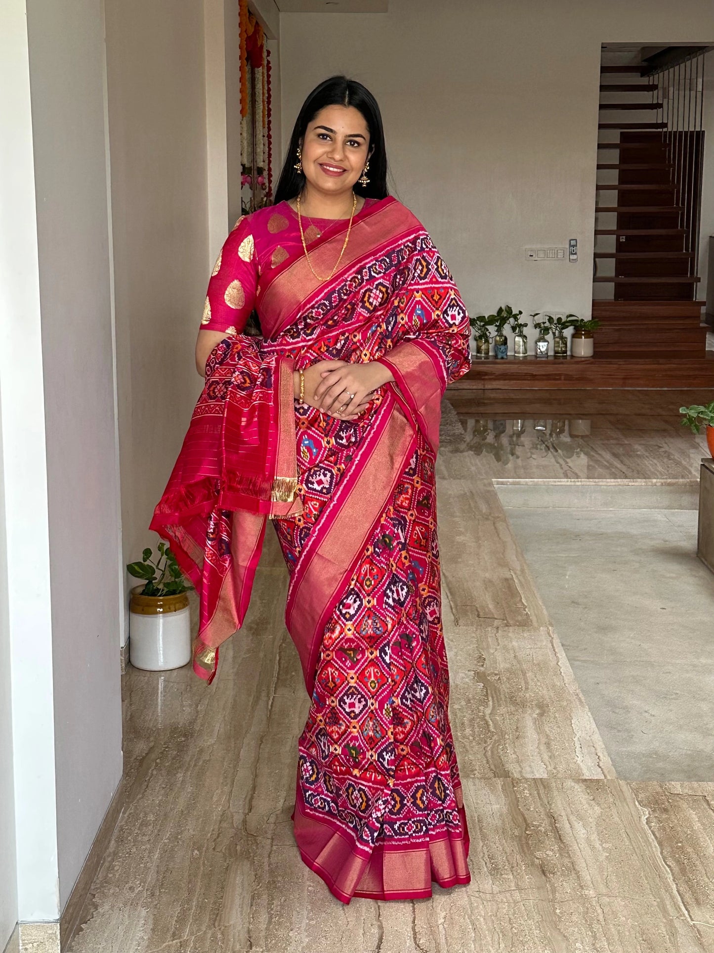 Rani Patola Handloom Silk Saree