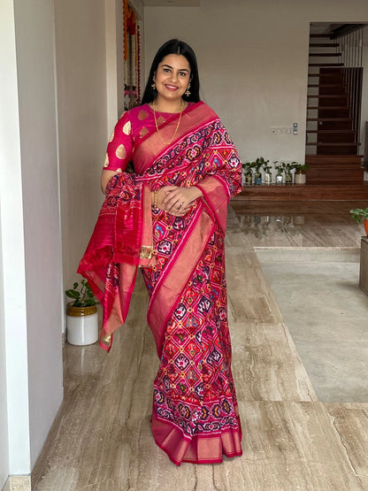 Rani Patola Handloom Silk Saree