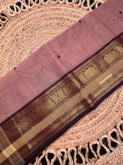 Brown Narayanpet Cotton Saree