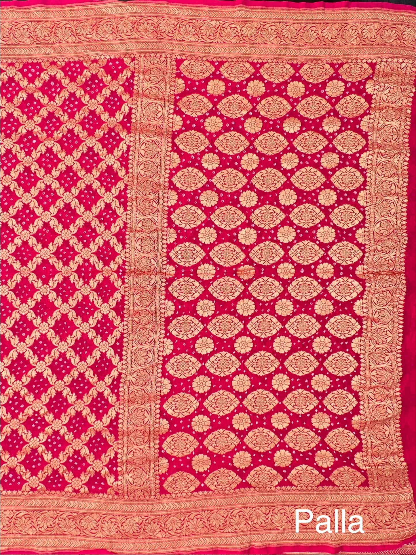 Rani Gharchola Bandhej Pure Georgette Saree