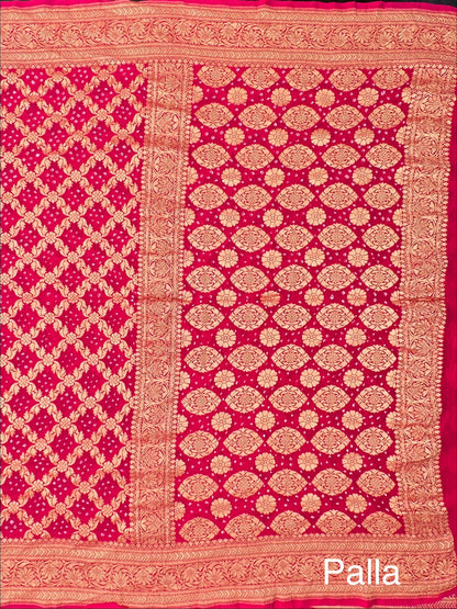 Rani Gharchola Bandhej Pure Georgette Saree