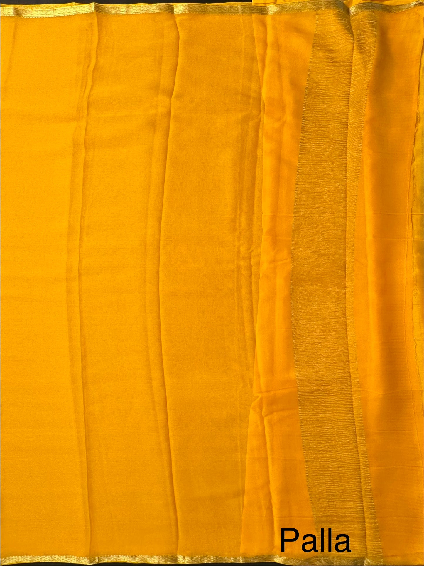 Yellow Pure Chiffon Saree