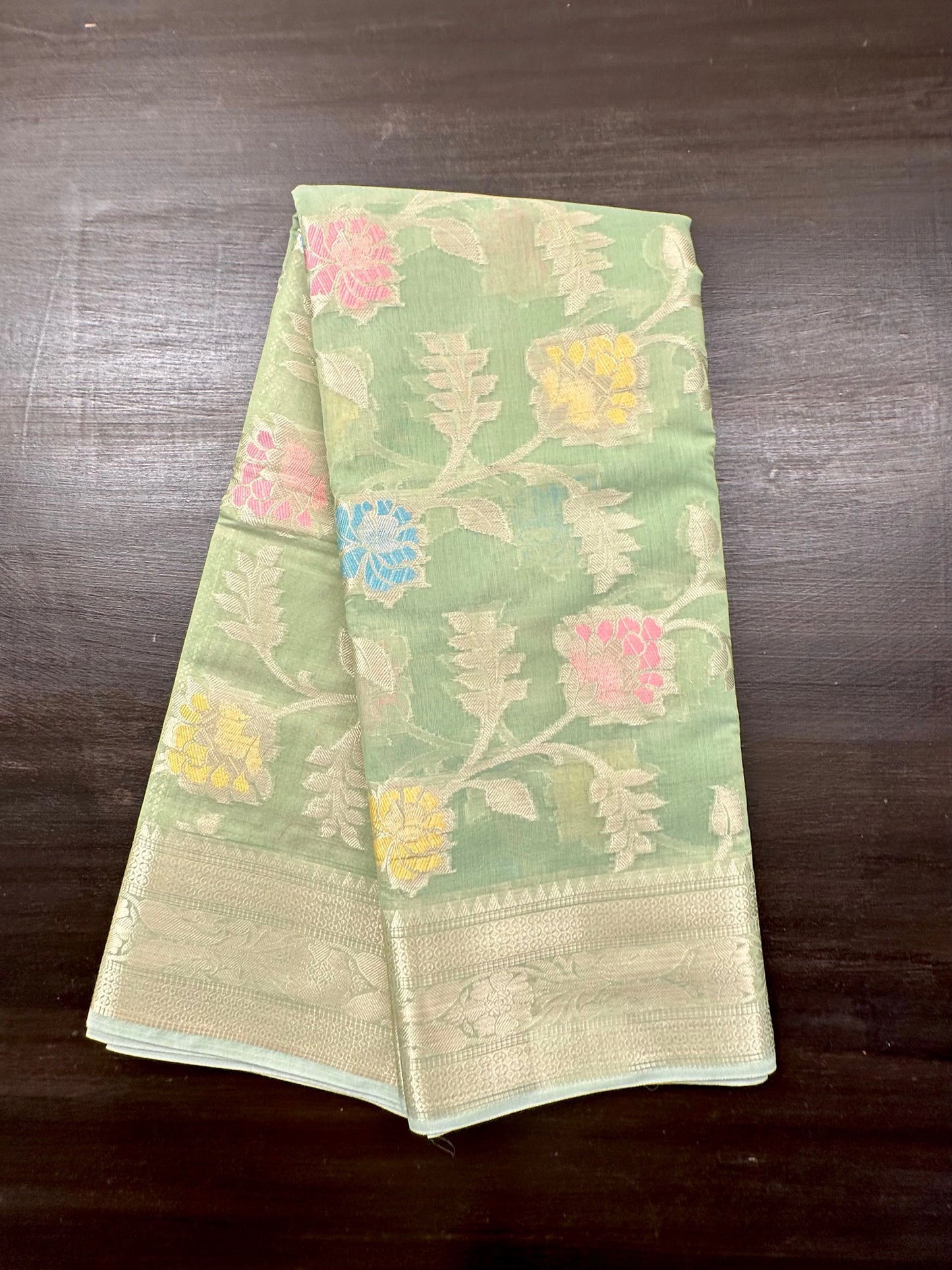 Pista Green Tarini Fancy Chanderi Saree