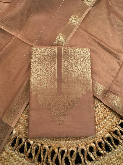 Beige Handloom Chanderi Suit